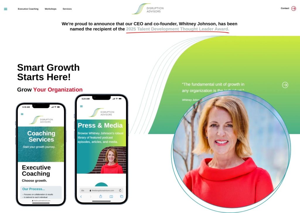 Coaching website design by web challenger